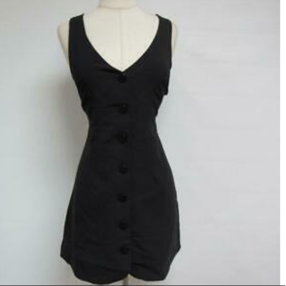 Black button down dress